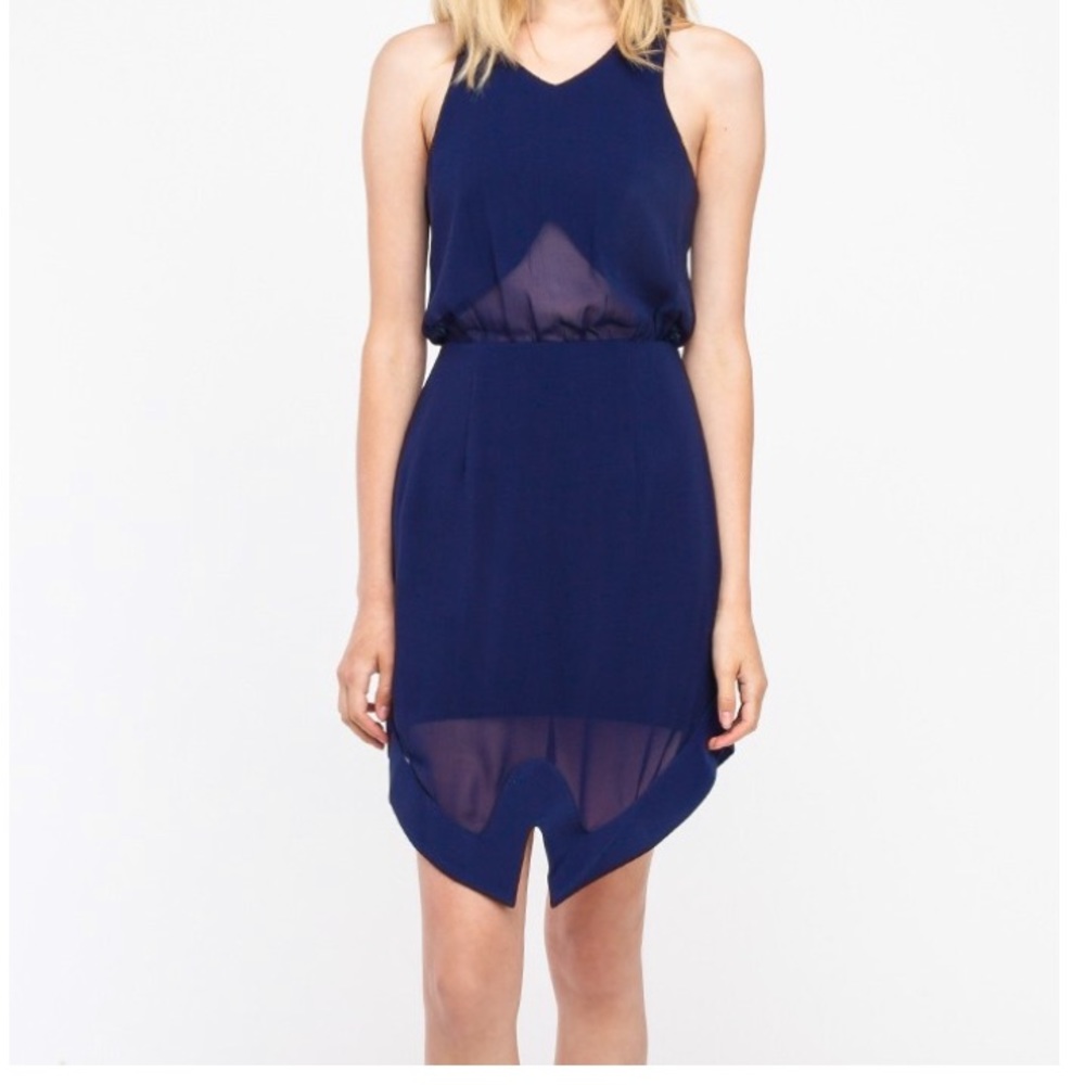 Cameo navy Sun and Moon sheer dress (like new!)